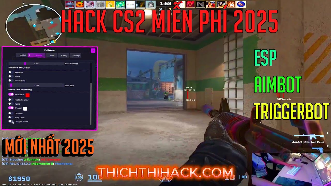 TẢI HACK CS2 MIỄN PHÍ MỚI NHẤT 2025: ESP WALL AIMBOT TRIGGERBOT - THÍCH THÌ HACK CS2