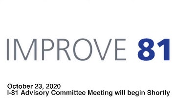 I-81 Advisory Committee Meeting October 23, 2020
