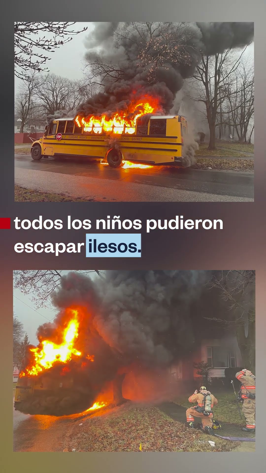 Se incendia un autobús escolar con niños a bordo | Noticias Telemundo