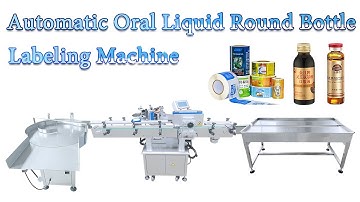 HYTB-150S Automatic Oral Liquid Round Bottle Labeling Machine with Tables