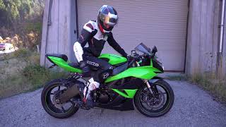 KAWASAKI ZX6R Two Brothers Carbon Exhaust Sound Exhaust Rev and Fly By