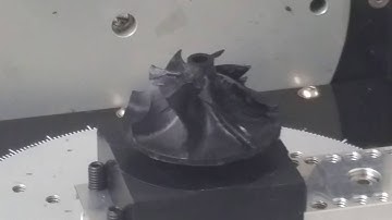 PocketNC 5-axis impeller. Milling first  part in ABS video 6