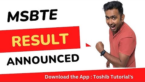 MSBTE Result Announced | Toshib Shaikh