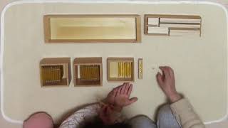 モンテッソーリ 教育ー算数教育ー金ビーズ　十進法、1,10,100,1000の認識