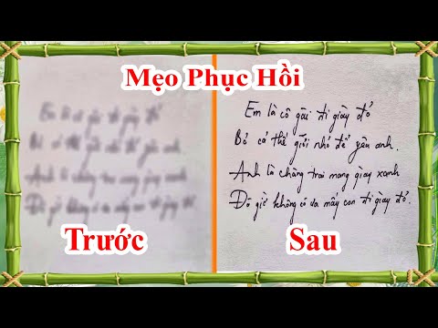 Video Mẹo phục hồi chữ viết bi phai màu mực, phục hồi chữ... - youtube
