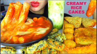 ASMR CREAMY SPICY RICE CAKE, FRIED SEAWEED ROLL, SHRIMP TOAST, SCALLOPS, TEMPURA PRAWN, MATCHA LATTE