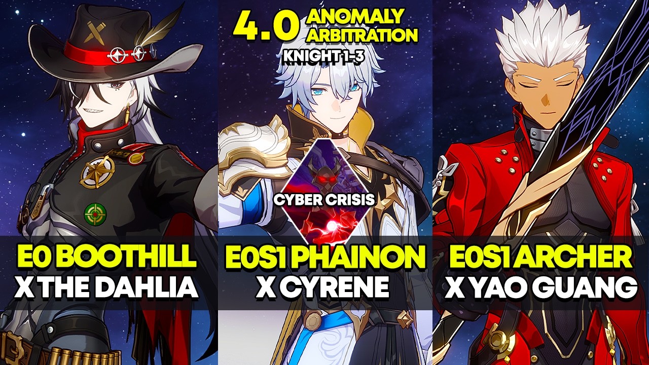 E0 Boothill & E0S1 Phainon & E0S1 Archer | Anomaly Arbitration Knight 1-3 | Honkai Star Rail 4.0