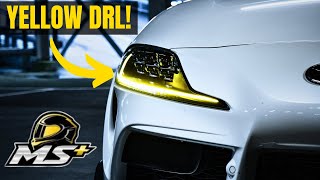 Yellow DRL&#39;s by Motorsport+ Look EPIC! - A90 MK5 Toyota Supra Install