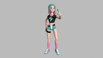 Stylized Girl 3D Render Video - Game Character