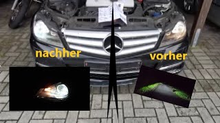 MercedesBenz CKlasse w204 LED H7 Abblendlicht umbau / upgrade   mit Zulassung