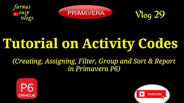 Activity Codes in Primavera P6.