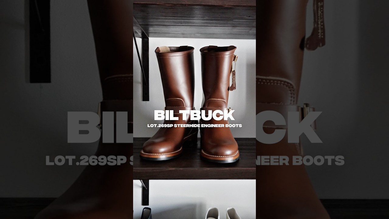 BILTBUCK / Lot.269SP Steerhide Engineer Boots -Brown×Gold- - YouTube