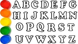 ABCDEFGHIJKLMNOPQRSTUVWXYZ , Easy Draw and Paint Alphabet A to Z