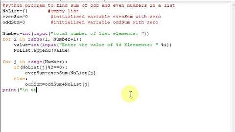 Python program to find sum of odd and even numbers in a list