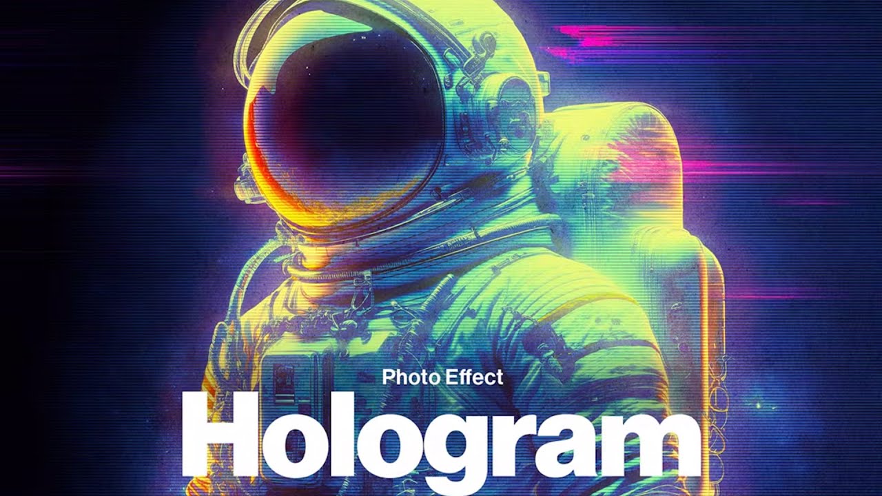 Create Hologram Photo Effect in Photoshop - Tutorial & Template