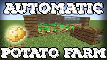 Minecraft Tutorial - Automatic Potato Farm - Automatic Replanting!(Minecraft 1.8+)