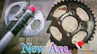 Double Bladed AXE From Bike Chain Sprocket
