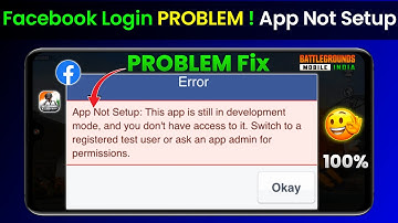 Fix Facebook Login Error Problem BGMI | BGMI App Not Setup Facebook Error |PUBG FB Login Problem Fix