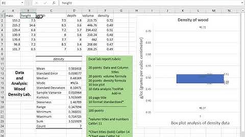 Rubric Excel Density Lab report | $