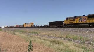Union Pacific Trains from Kearney to east of Gibbon,NE with UP RS3L on July 2,2017