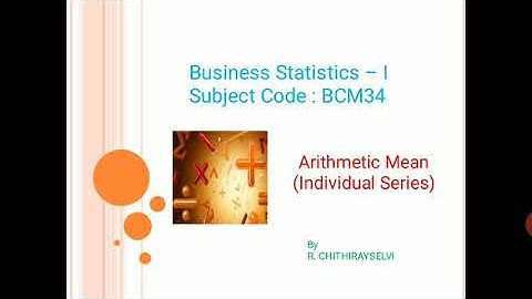 Statistics | Arithmetic mean | Individual series || Tamil