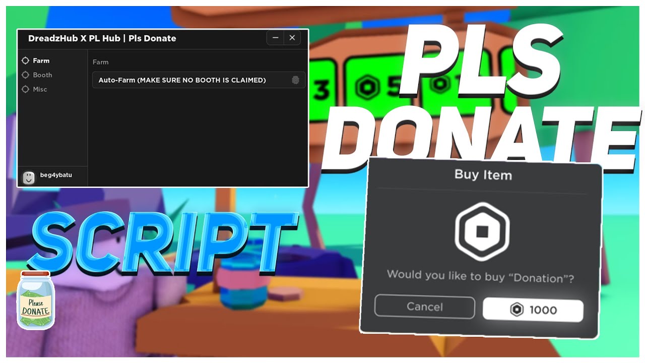 💸NEW] Pls Donate Script Hack, ROBUX AUTO FARM!