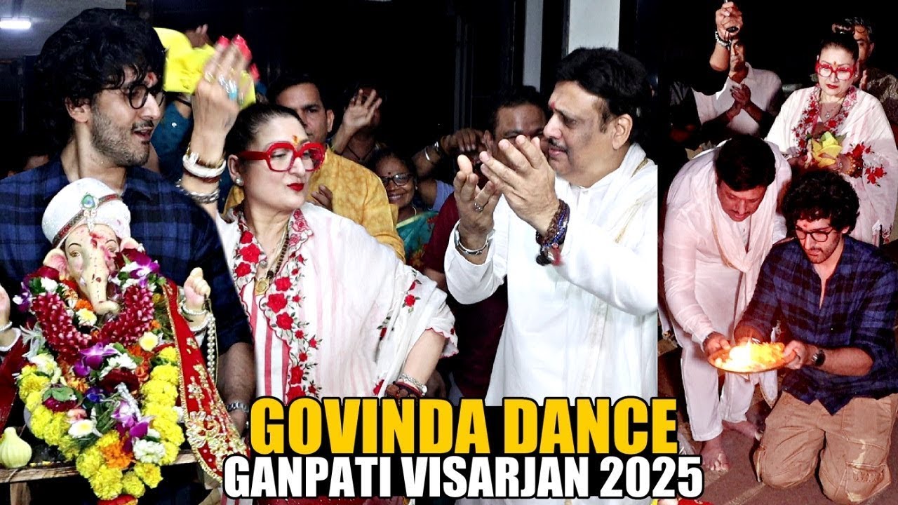 Govinda CRAZY Dance With Wife Sunita Ahuja At Ganpati Visarjan After Divorce Rumor