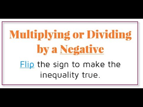 Video: Perché capovolgi il segno della disuguaglianza quando moltiplichi o dividi per un negativo?