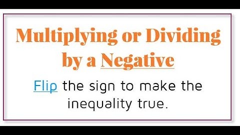 Why we reverse or flip the inequality sign when we multiply or divide by a negative