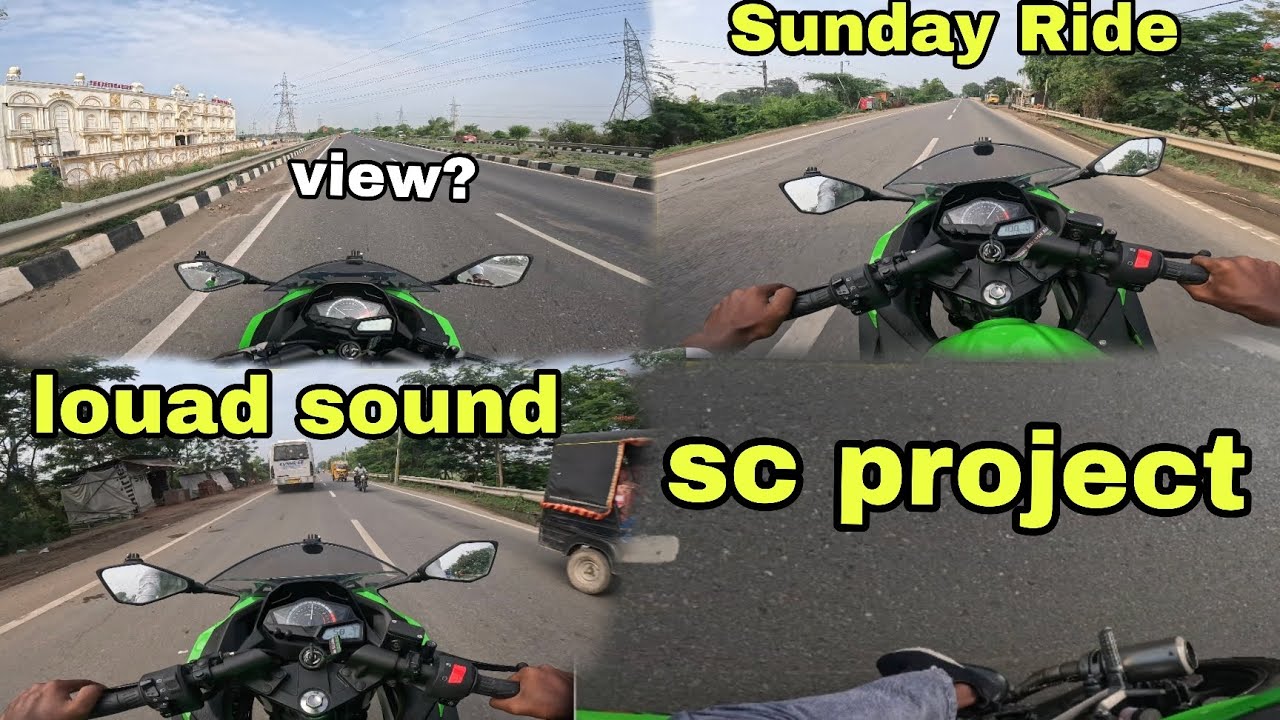 Ninja 300 me sc project exhaust vs sunday // ride best view 👌 !! back fire 🔥 #viralvideo 12k view 👍
