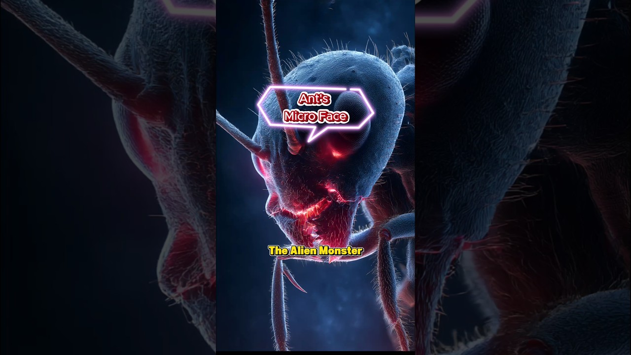 The Monster in Your Garden! 🐜 Ant Face Revealed #Shorts #Ants #Microscope #JustQuiz