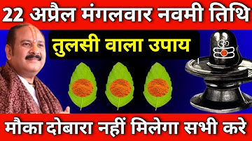 22 अप्रैल मंगलवार नवमी को 3 तुलसी पत्ते वाला उपाय जरुर करे || Pradeep Ji Mishra #mangalwar