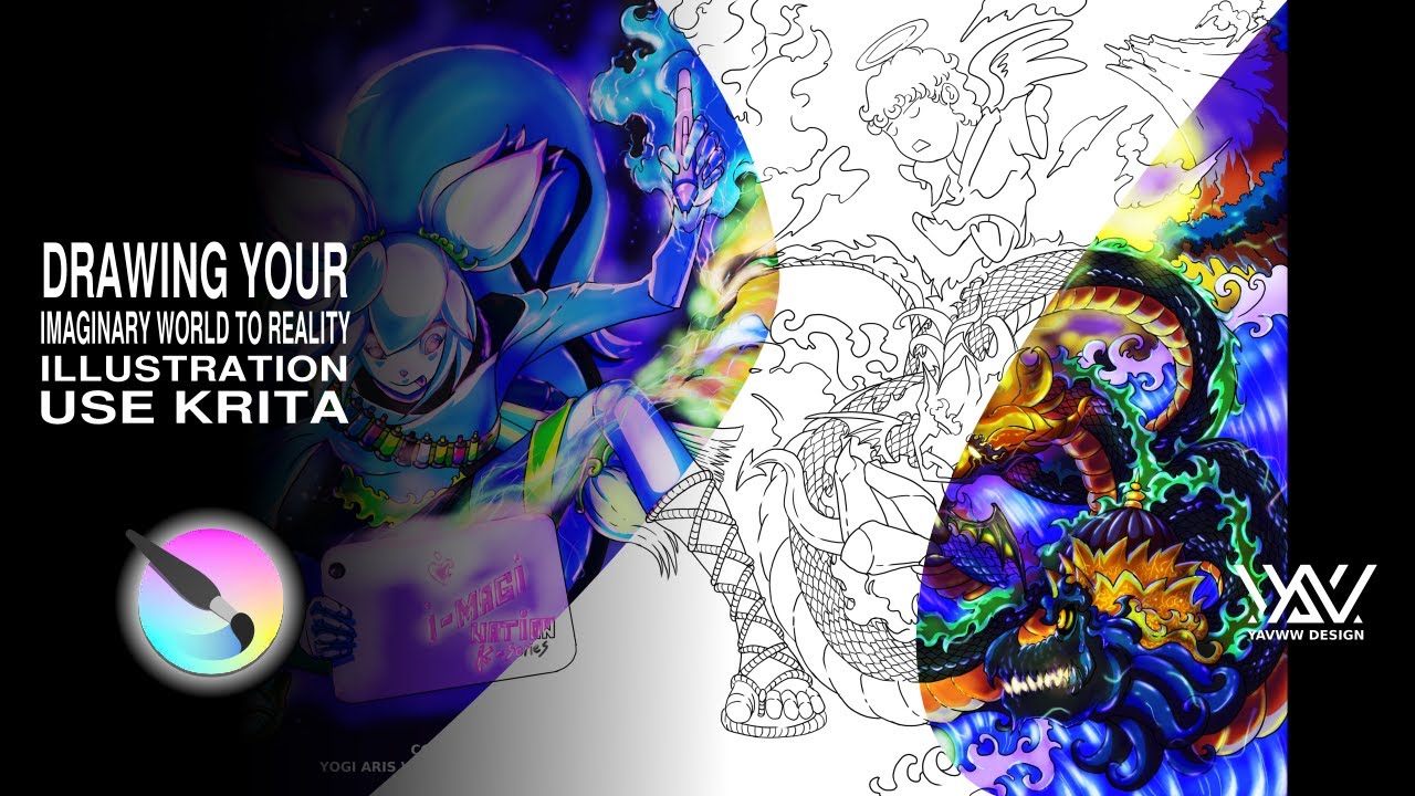 Drawing Imaginary World To Reality Use Krita