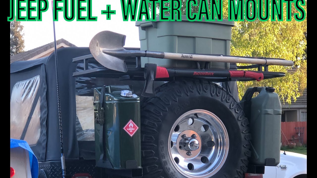 DIY Overland Jeep Wrangler Water & Fuel Cell Jerry Can Mounting Solutions (  Hooke Road ) - YouTube