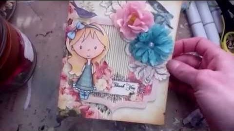 Copic coloring and card making in real time tutorial (part 6 of 6)