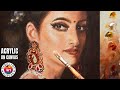 HOW TO MIX COLORS FOR SKIN TONE | ACRYLIC PORTRAIT PAINTING TUTORIAL ON CANVAS  BY DEBOJYOTI BORUAH