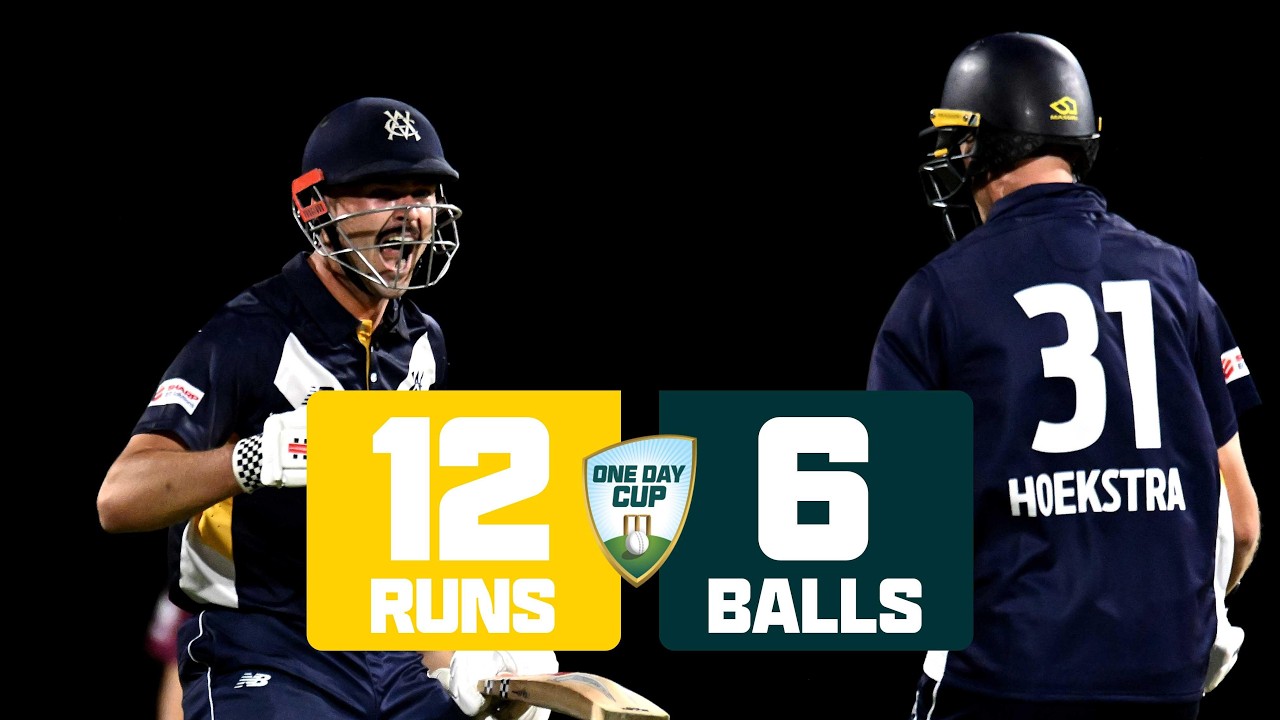 Scenes! Full final over as Vics' rookie keeper takes down Labuschagne | One-Day Cup 2026-27