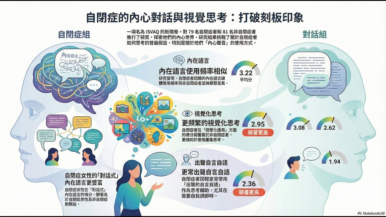 【論文】你的大腦是用「圖片」還是「文字」思考？自閉症大腦的最新研究推翻了傳統刻板印象！！