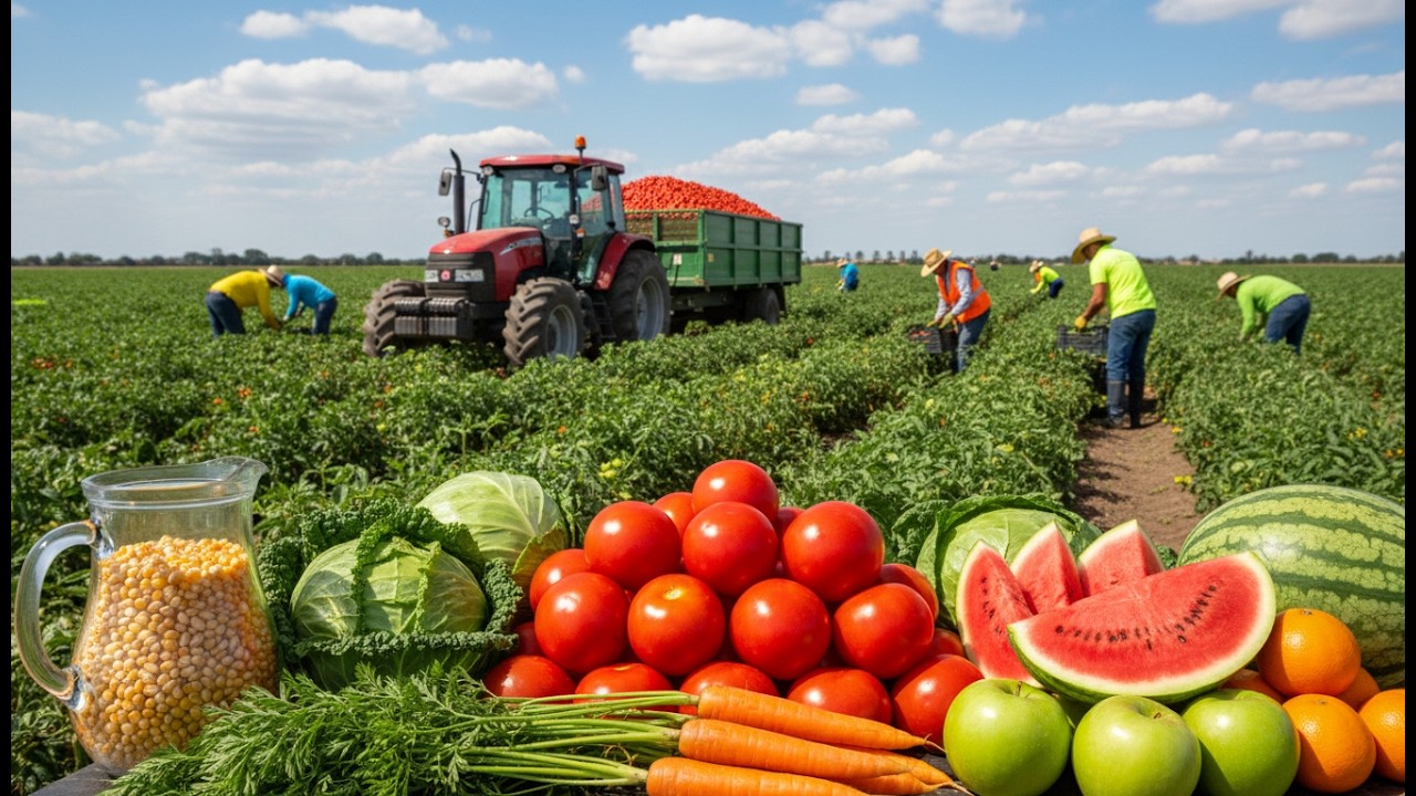 The Marvel of Modern American Agriculture Rapid Harvesting and Processing of Millions of Tons Crops