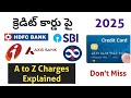 మొత్తం క్రెడిట్ కార్డు చార్జీలు ఇవే! | credit card charges in telugu | credit card charges explained