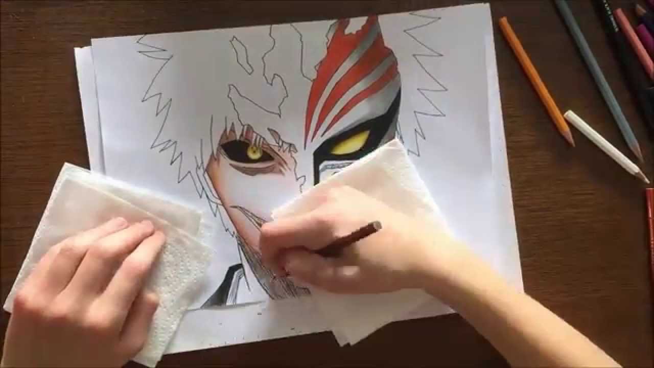 Speed drawing Ichigo DemiHollow (Bleach) ZukudonART épisode 5 YouTube