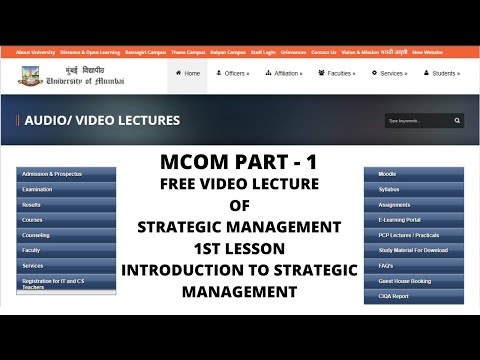 introduction to strategic management | strategic management | MCOM PART 1 | MU IDOL | free lectures