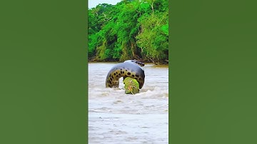 This giant snake is the terror of the Amazon waters #snake #giantsnake #anaconda #snakevideo