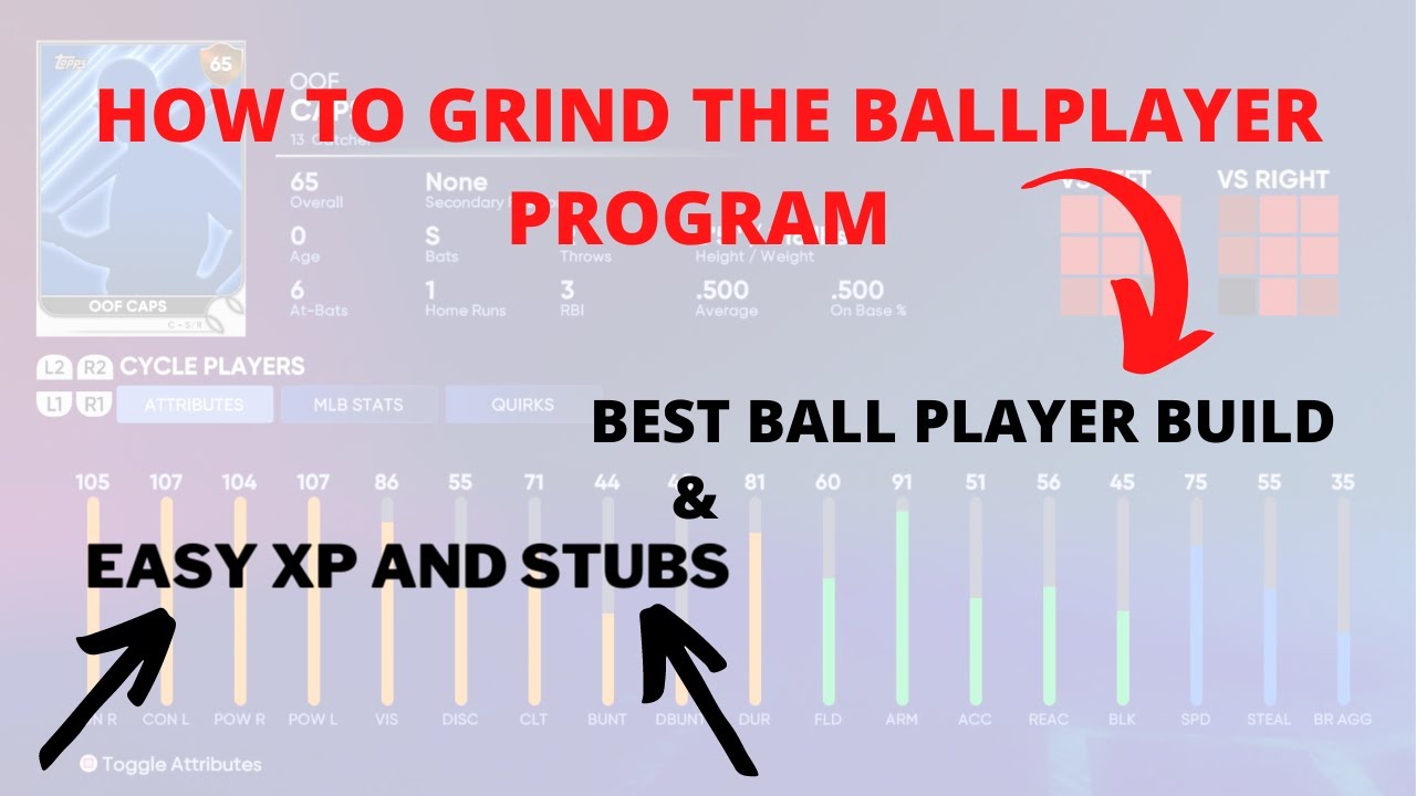 HOW TO GRIND BALLPLAYER FOR XP/STUBS - BEST CAP BUILD - MLB THE SHOW 22 DIAMOND DYNASTY