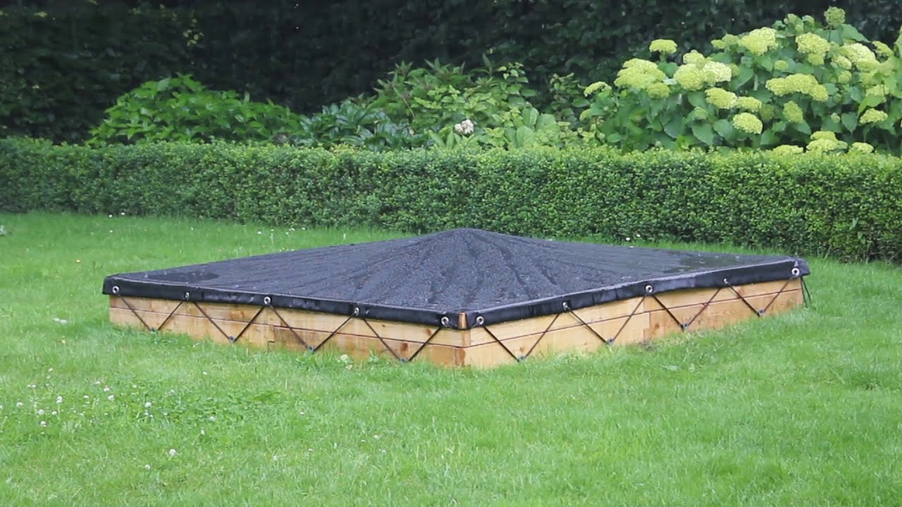 FlintronicZandbakhoes vierkant, waterdicht met trekkoord, stofdichte bescherming, Oxford-doek, 120 x 120 cm - (zwart