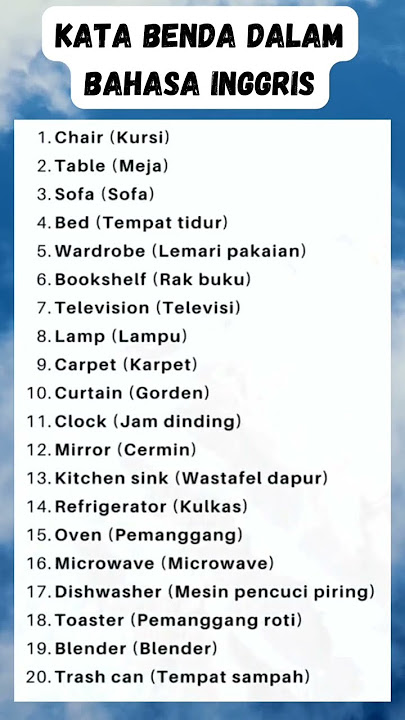 kata benda bahasa inggris
