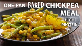 One Pan Baked Chickpea and Vegetable Recipe