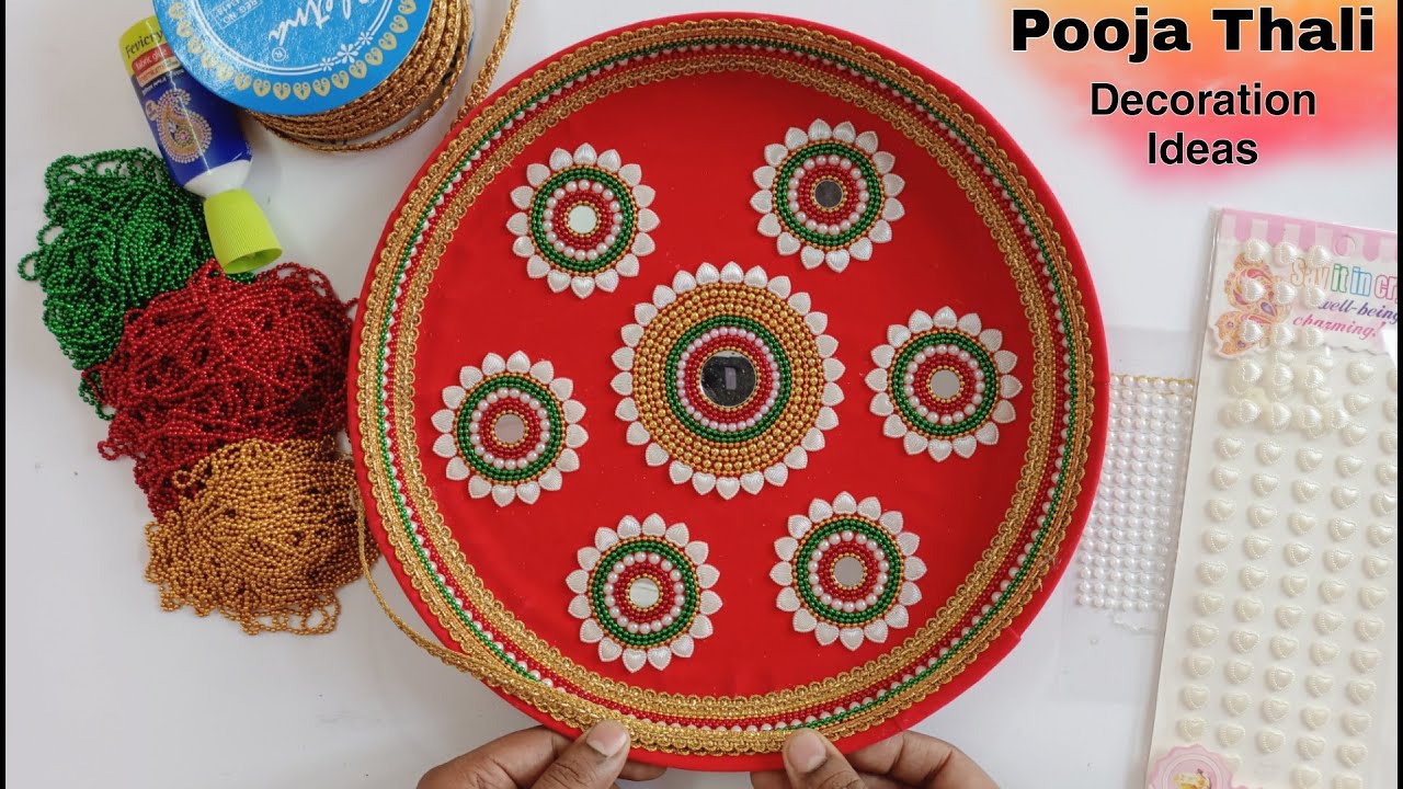 DIY Pooja Thali Decoration | Handmade Thali | Craft Ideas - YouTube