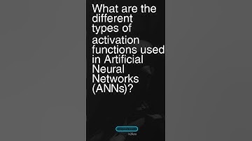 Today’s Question: What are the different type of activation functions used in ANN? #machinelearning