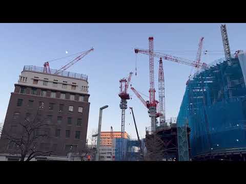 52階283ｍ「日本橋一丁目中地区第一種市街地再開発事業」の様子 2023年12月下旬撮影